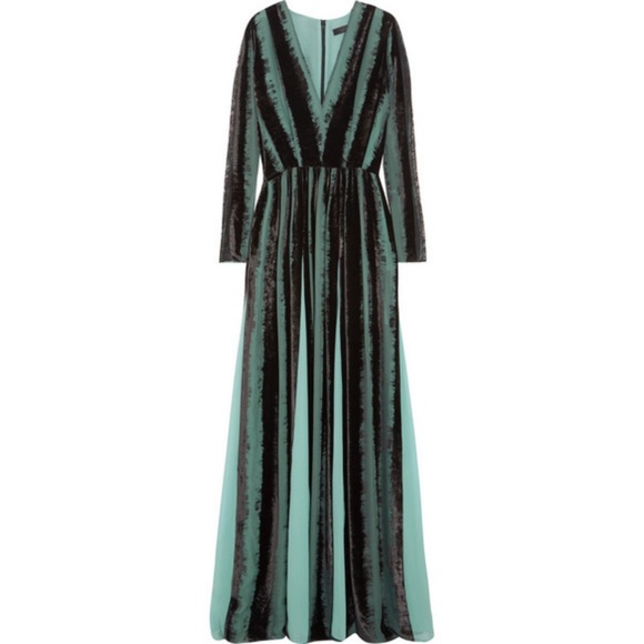 Elie Saab Lace Trimmed Devore Chiffon Gown - Picture 3 of 8